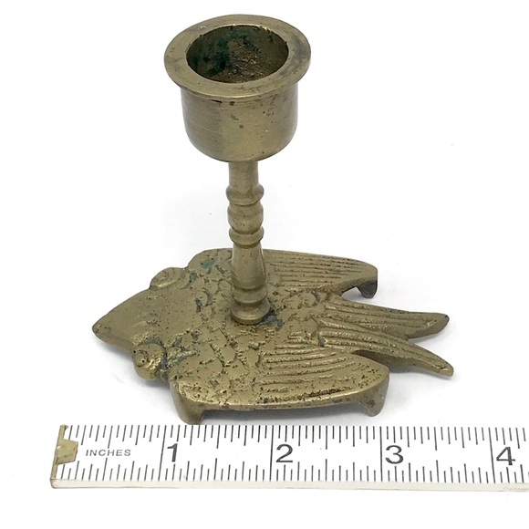 Crow Raven Sparrow Candle Holder Blue Calcite Egg - Picture 7 of 16